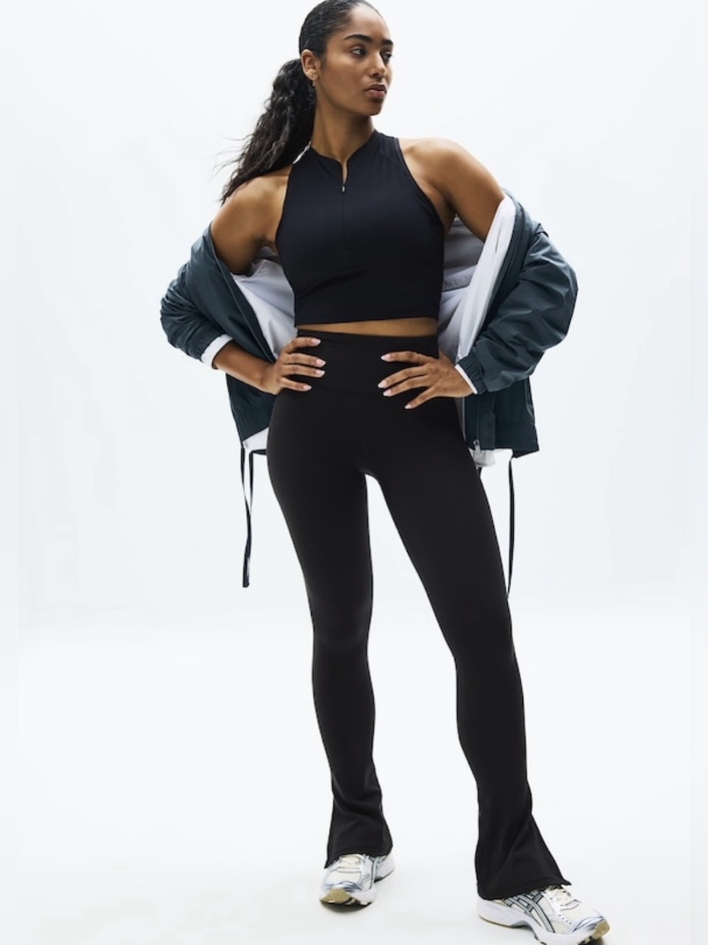 NWT-Athleta Black Elation Slim Split Flare Pant, Small